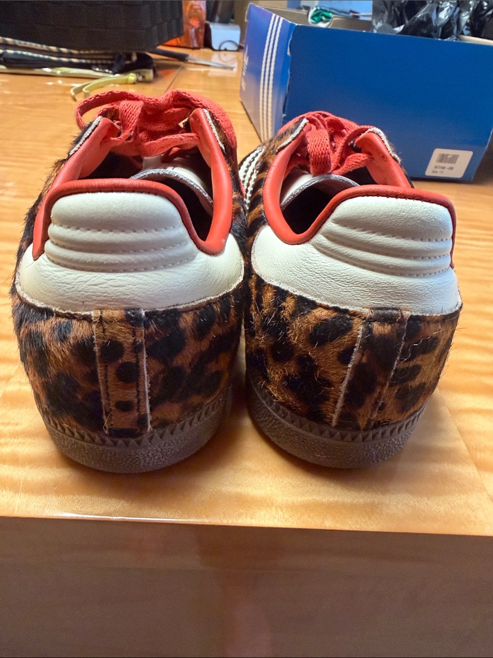 adidas Leopard Print Sneakers with Red Accents - Picture 4 of 11